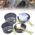 Cooking Utensils , Outdoor Camping Set Pot Cookware Picnic Pot Set Portable Alumina Heat Shielded Set Pot for 2 to 3 People As shown