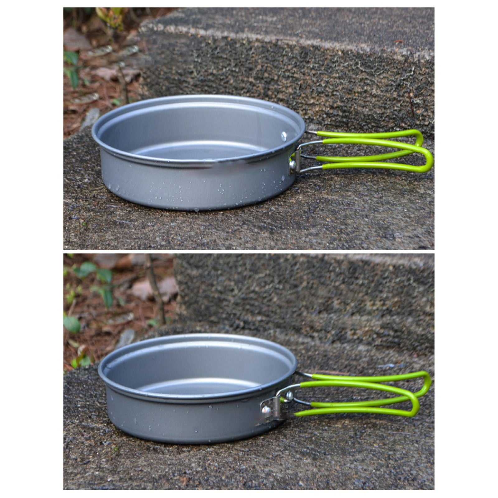 Cooking Utensils , Outdoor Camping Set Pot Cookware Picnic Pot Set Portable Alumina Heat Shielded Set Pot for 2 to 3 People As shown