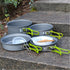 Cooking Utensils , Outdoor Camping Set Pot Cookware Picnic Pot Set Portable Alumina Heat Shielded Set Pot for 2 to 3 People As shown