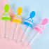 Glass and Bottle , Baby Food Feeder 4 Pack Silicone Baby Food Dispensing Spoon Wajiayon 3 Oz Feeding Spoons with Suction Cup for Boys Girl Kids Toddlers Self Feeding Bottle Spoon As shown
