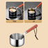 Stainless Steel Pan Mini Milk Warmer Pot Soup Pan with Wooden Handle Small Saucepan for Butter Warmer Heating Milk Cooking One Size A