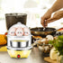 Egg Steamer ! Eggs Cooker Double Breakfast Machine Stainless Steel Multi Function Steamer, Cooking Molds Promotion Include 1*Egg Steamer Yellow