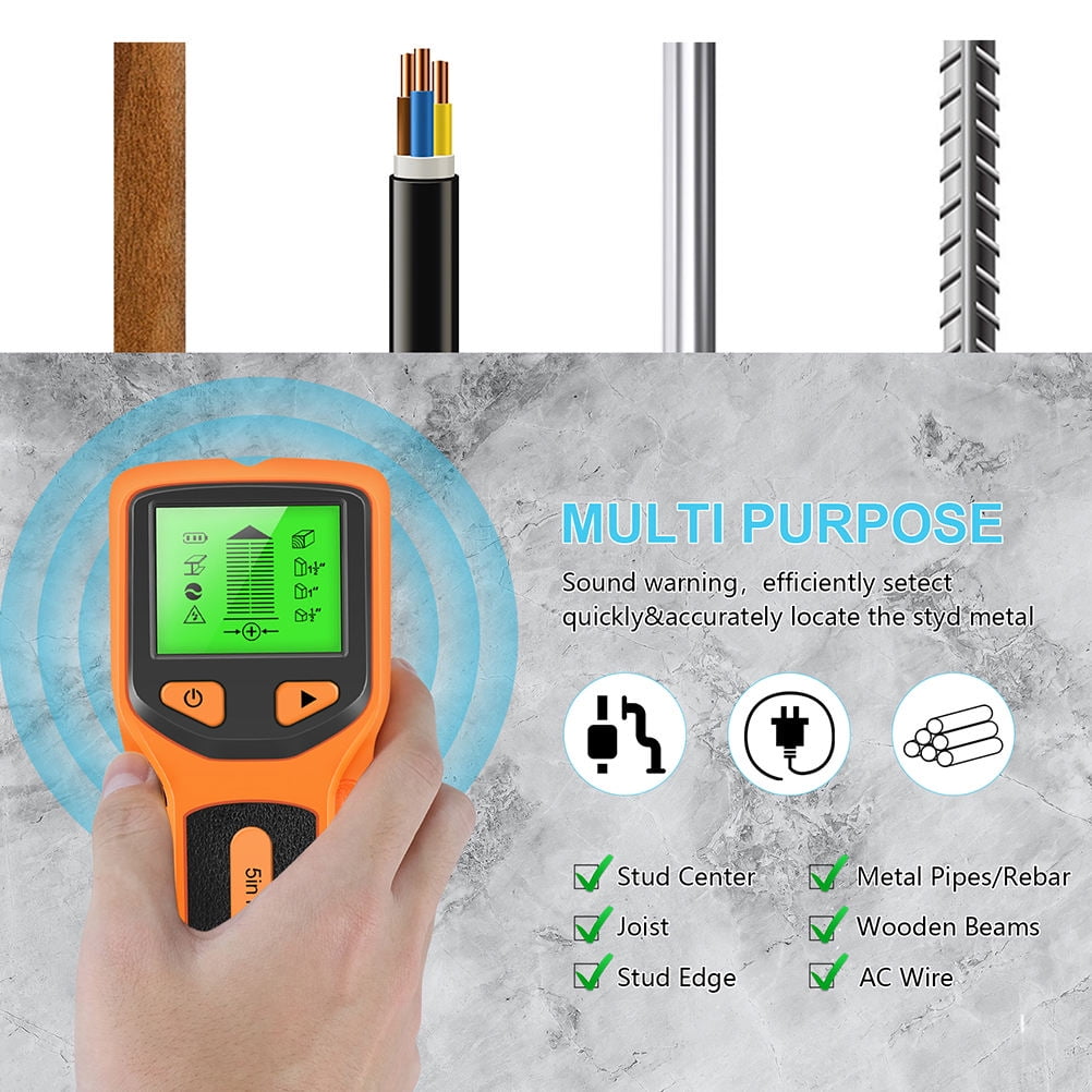 1Pcs Orange ABS Wall Stud Detector for Detecting Electrical Wires in Walls with Internal Sensor Technology