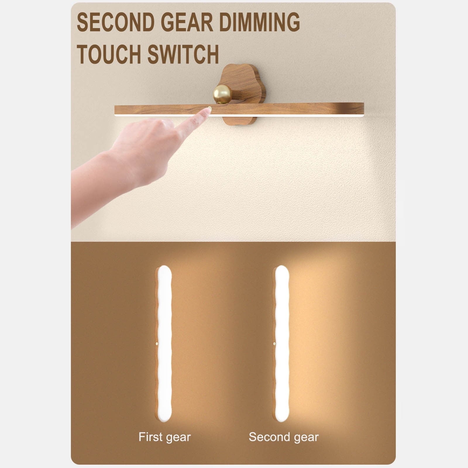 Wall Lights for Bedroom Battery Operated Wall Sconce Lamp Vanity Light Magnetic Wooden Wireless Rechargeable Wall Lights,Rotating Multi-purpose Night Light Movable Light Detachable Cabinet Light A