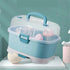 Baby Bottle Drying Rack Storage, Nursing Bottle Storage Box Organizer with Cover, Portable Kitchen Cabinet Organizer, High Capacity Bottle Dryer Holder for Bottles(Blue,11.81"Dx8.44"Wx8.85"H) Blue