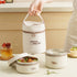 Insulated Bento Lunch Box, Leak Resistant Thermal Food Container for Adults, Meals, Fruit, Sauces and Daily Travel, Beige