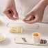 Mini Garlic Slicer Multi-Functional Mandoline Slicer Veggie Garlic Ginger Grinder Vegetable Mandoline Cutter with Container,Household Stainless Steel Wireslicer Ginger, Garlic Hand Cutting Tool Beige