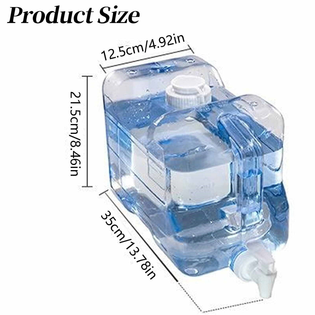 1 Piece Fridge Water Dispensers Bottle with Leak-proof Spigot and Convenient Handle Plastic Cold Juice, Transparent, 35 x 12.5 x 21.5 cm
