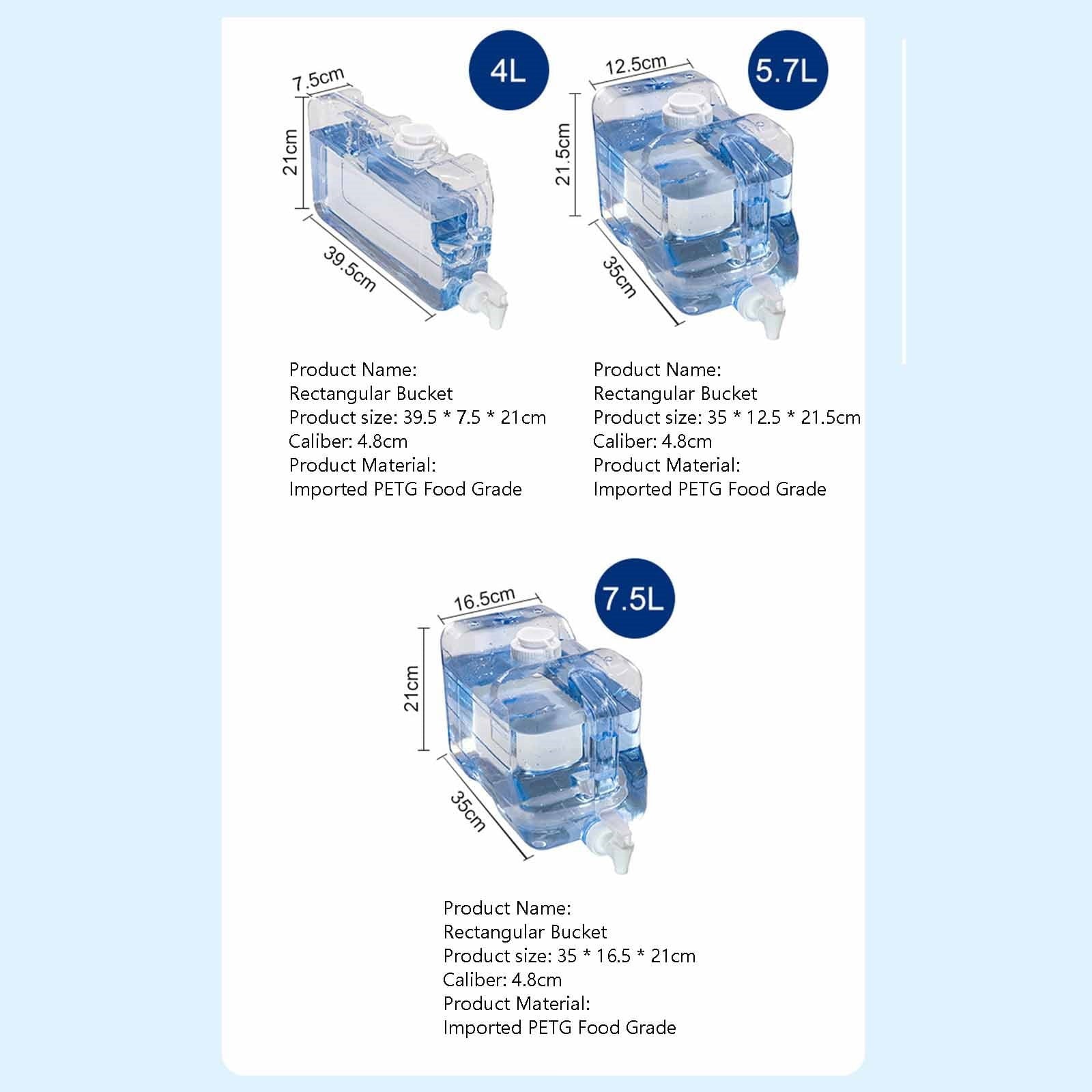 1 Piece Fridge Water Dispensers Bottle with Leak-proof Spigot and Convenient Handle Plastic Cold Juice, Transparent, 35 x 12.5 x 21.5 cm