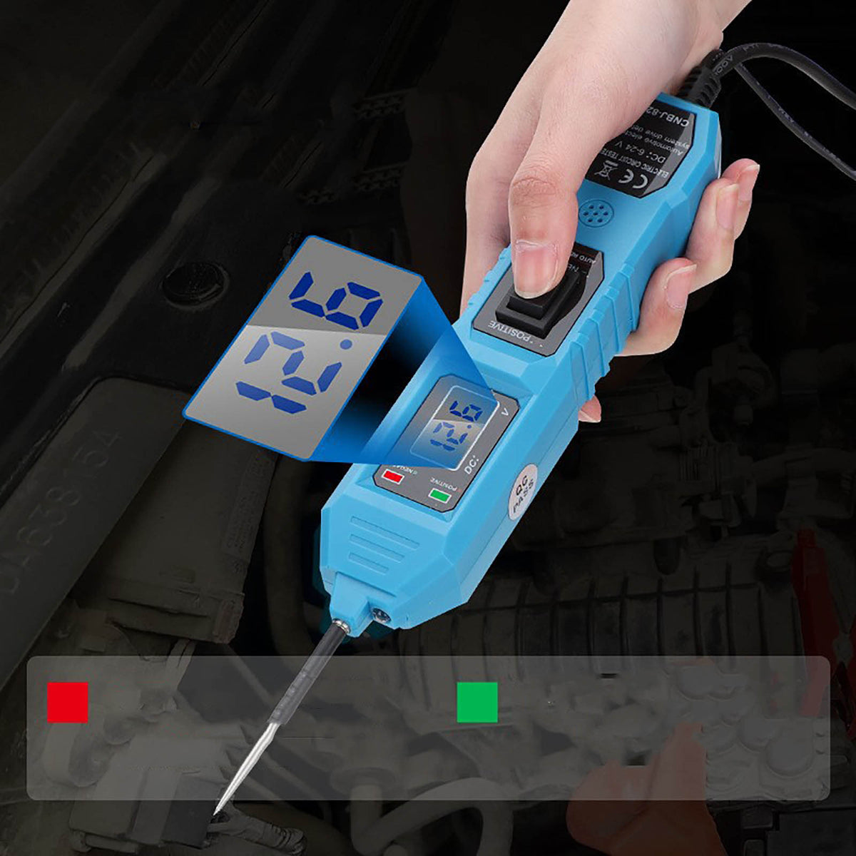 Automotive Circuit Tester with 16ft Cable, 6-24V Diagnostic Tool for Continuity, Polarity, and Short Circuit Testing, Easy-to-Use Probe for Bad Ground Contacts, Ideal for Cars, SUVs, and Motorcycles