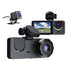 3 inch screen Dash Cam with Front, Cabin and Rear Cameras, Full HD Loop Recording, Night Vision and Parking Monitor