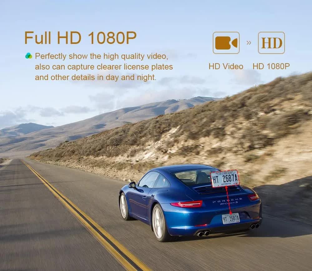 3 inch screen Dash Cam with Front, Cabin and Rear Cameras, Full HD Loop Recording, Night Vision and Parking Monitor