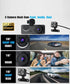 3 inch screen Dash Cam with Front, Cabin and Rear Cameras, Full HD Loop Recording, Night Vision and Parking Monitor