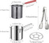 Deep Fryer - Mini Deep Fryer - Stainless Steel Oil Pan - Tempura Pan - Cooking Pan with Frying Basket - French Frying Pan - Induction and Gas - Frying Pan - Deep Fryer with Lid - Kitchen Accessories - Frying Set - Pans - Oil Filter - Sauté Pan - Silver -