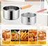 Stainless Steel Deep Fryer Pot with Basket for Tempura, Chips and Fried Foods, Suitable for Induction and Gas Cooktops, Silver