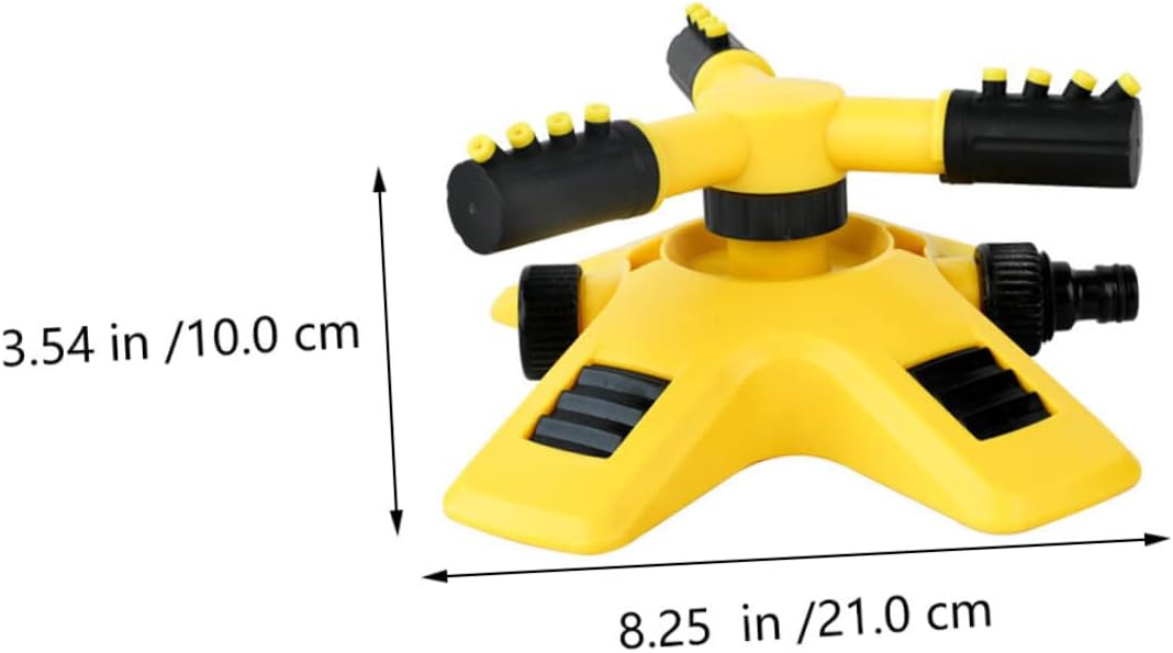 360 Degree Rotating Garden Sprinkler for Lawns and Irrigation, Automatic Watering System for Outdoor Plants and Grass, Yellow and Black