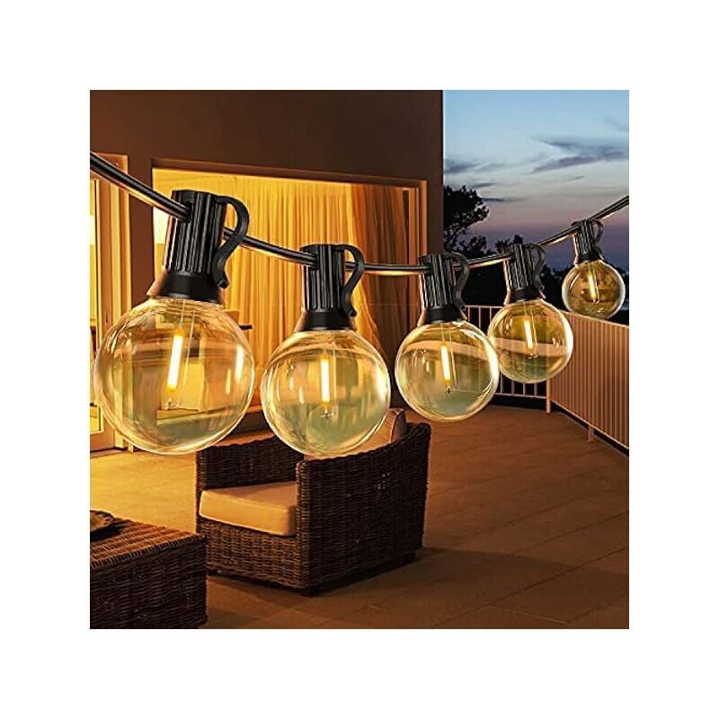 26 Bulb LED Outdoor String Lights Waterproof for Patio Garden Party, 15 m