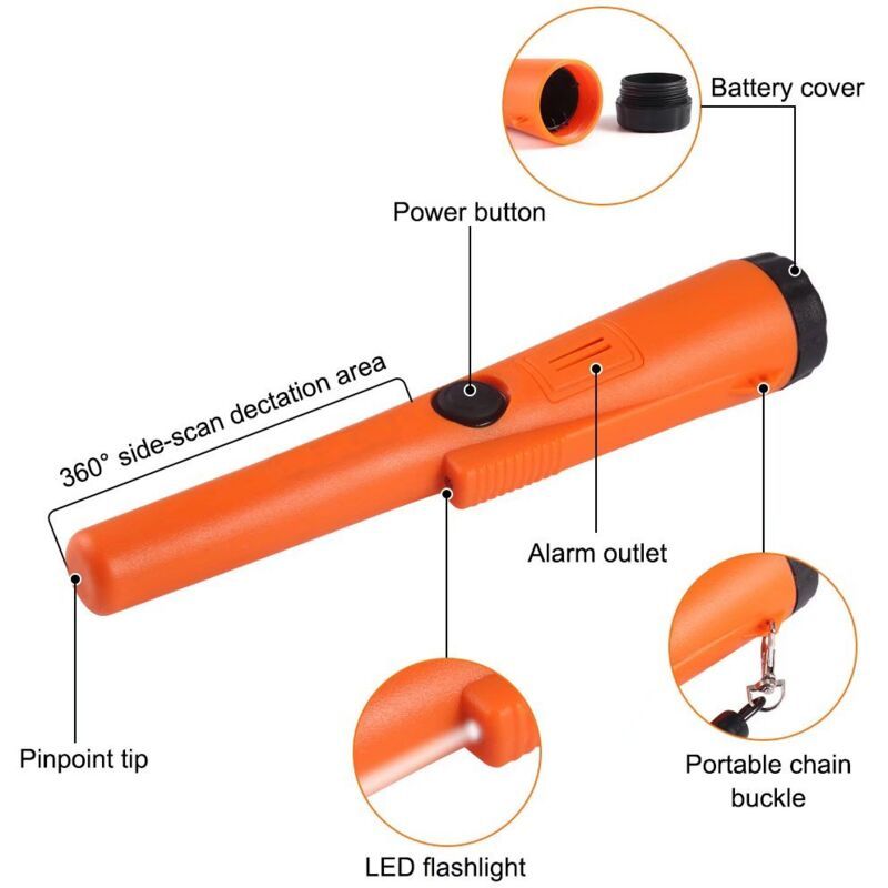 Metal Detector Pinpointer IP66 Water Resistant with Holster