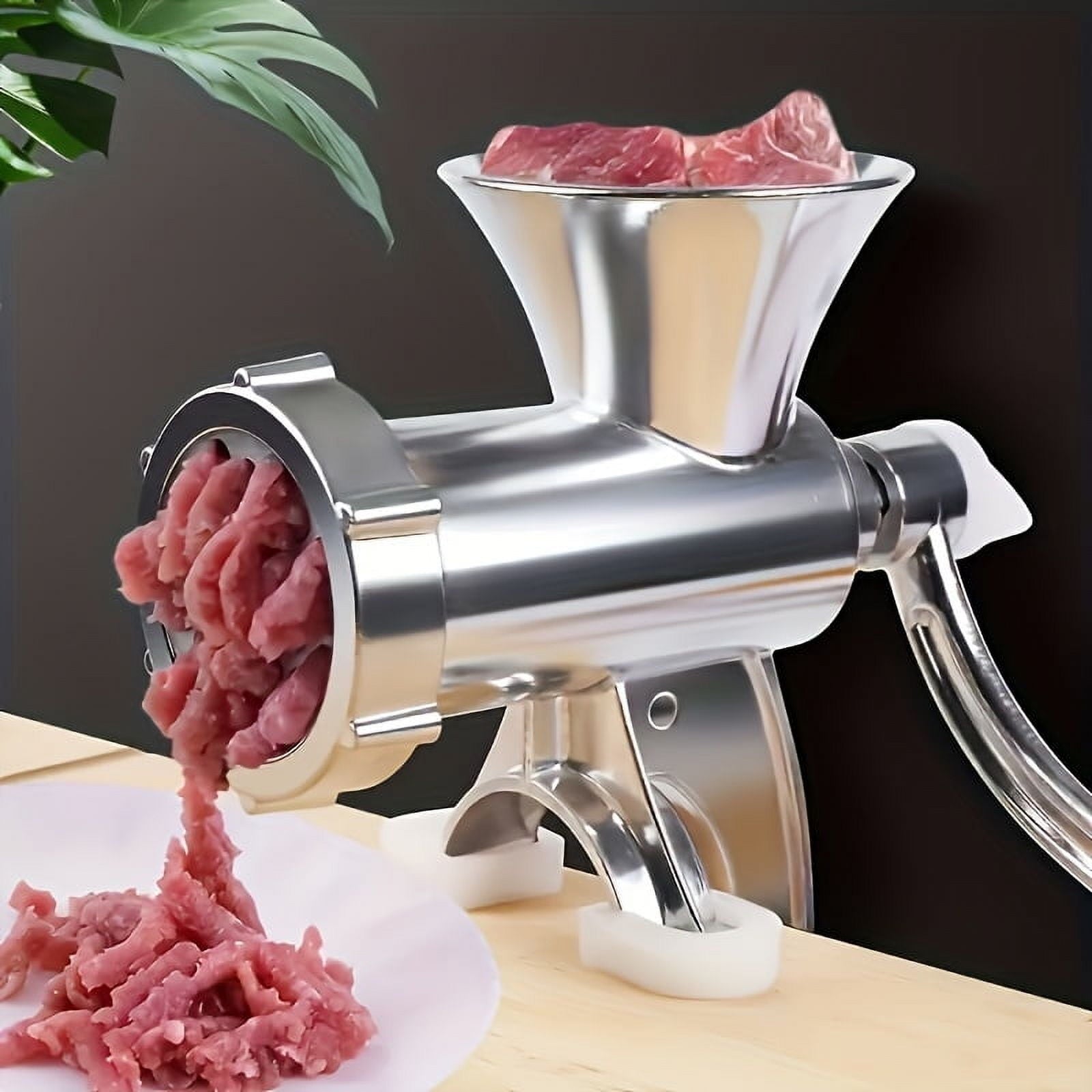 Stainless Steel Manual Meat Grinder With Tabletop Clamp - Heavy Duty Sausage Maker & Vegetable Crusher, Essential Kitchen Gadget