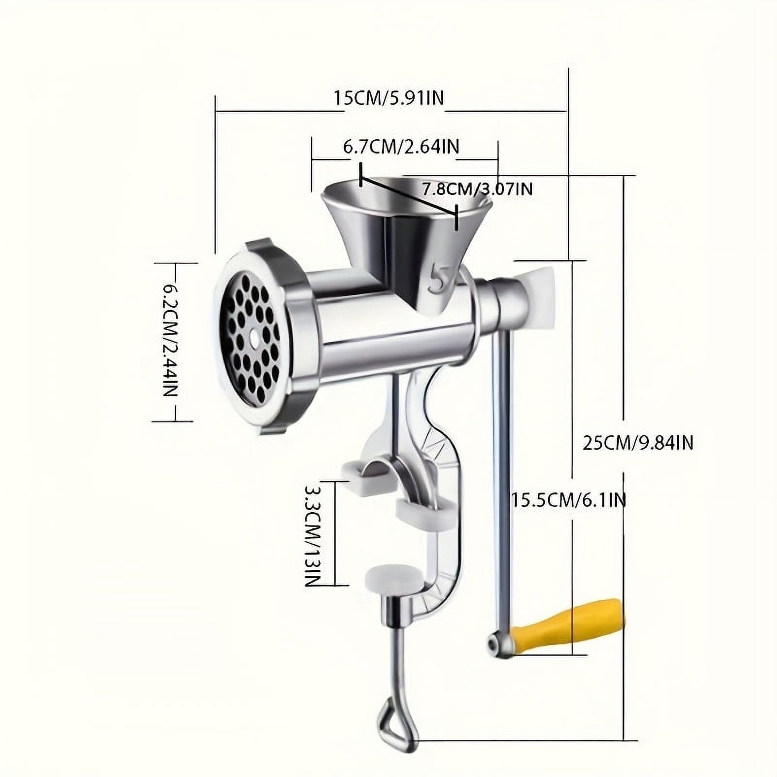 Stainless Steel Manual Meat Grinder With Tabletop Clamp - Heavy Duty Sausage Maker & Vegetable Crusher, Essential Kitchen Gadget