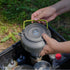 Camping Kettle, Stainless Steel Teapot, Whistling Water Kettle, Camping Picnic Stove Top, Portable Campfires Kettle for Open Fire, Outdoor Camp Tea Coffee Pot for Picnic and Traveling A Gray