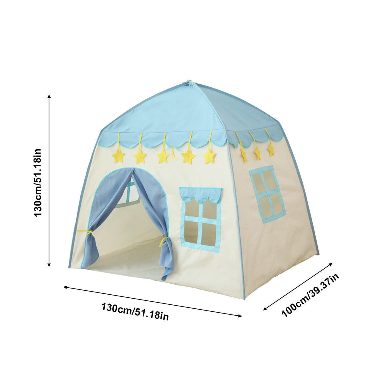 Princess Tent for Girls, Kids Castle Play Tent Playhouse for Indoor Outdoor, 51 x 40 x 51 Inches, Blue
