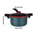Nonstick Ceramic Coated Sauce Pan with Lid, Crock Pot with Twist & Lock Handles, Micro Pressure Cooker Versatile Cookware for Stovetops, Easy to Clean Green