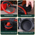 Nonstick Ceramic Coated Sauce Pan with Lid, Crock Pot with Twist & Lock Handles, Micro Pressure Cooker Versatile Cookware for Stovetops, Easy to Clean Red