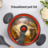 Nonstick Ceramic Coated Sauce Pan with Lid, Crock Pot with Twist & Lock Handles, Micro Pressure Cooker Versatile Cookware for Stovetops, Easy to Clean Red