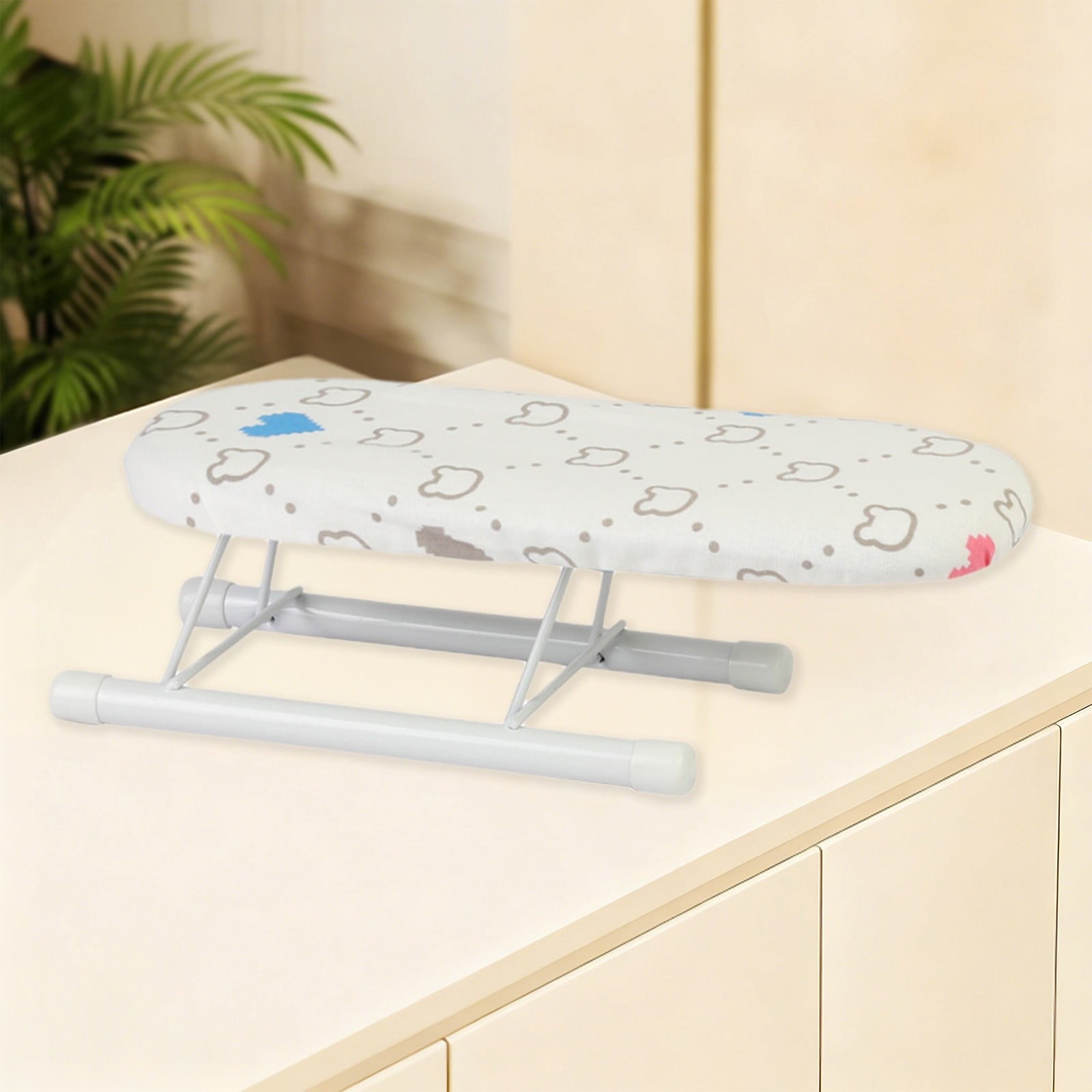 Desktop Ironing Board, Small Folding Tabletop Iron Board with Heat-Resistant Cover, Portable for Dorm, Travel & Small Spaces, Mini Ironing Mat J