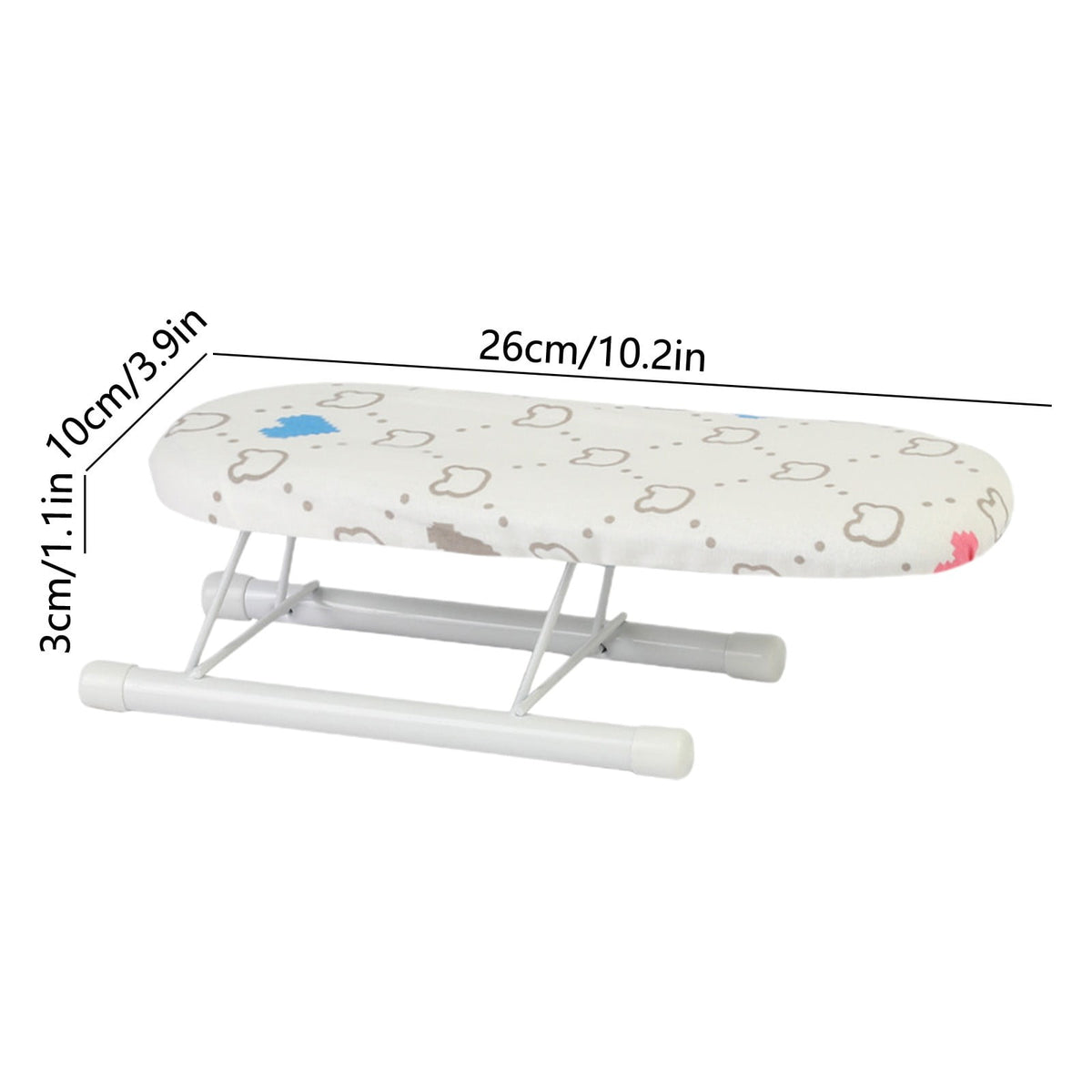 Desktop Ironing Board, Small Folding Tabletop Iron Board with Heat-Resistant Cover, Portable for Dorm, Travel & Small Spaces, Mini Ironing Mat J