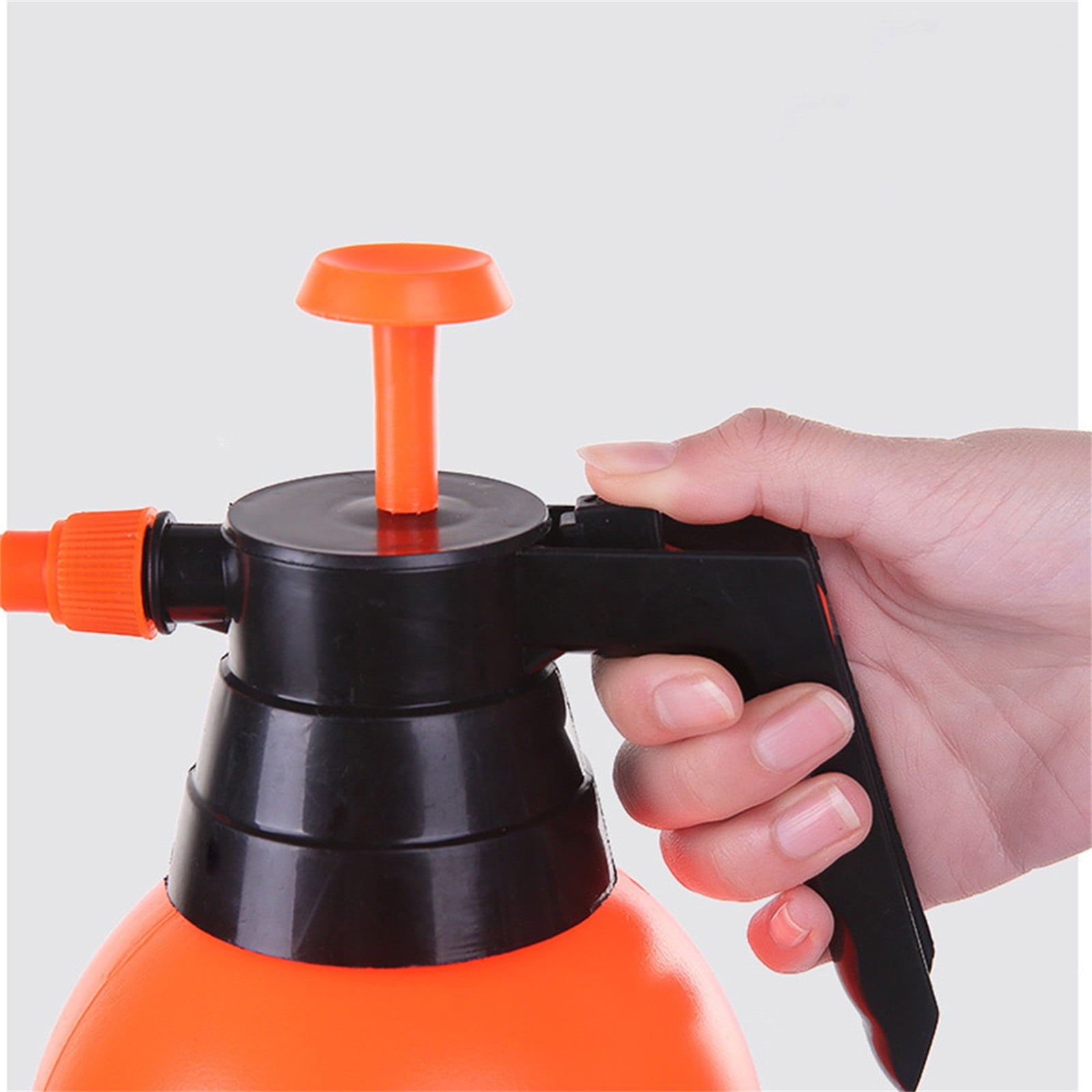 Handheld Garden Pump Sprayer, 2L Lawn & Garden Pressure Water Spray Bottle with Adjustable Brass Nozzle, for Plants and Other Cleaning Solutions Orange