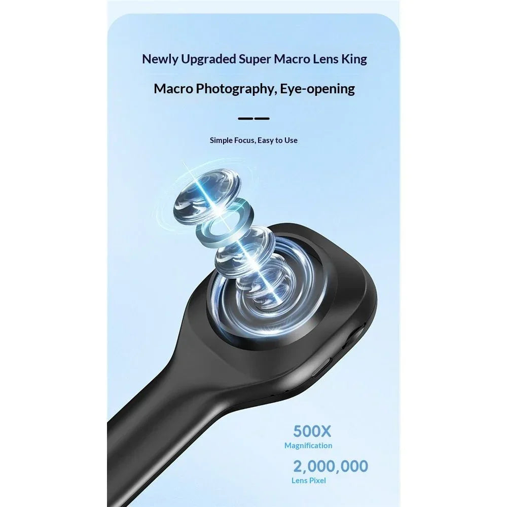 Microscope for Adults Kids, Portable 500X Illuminated Jewelers Loupe, Handheld Coin Magnifier for Collectors, Pocket  Magnifying Glass, Digital Microscope with 2" Screen
