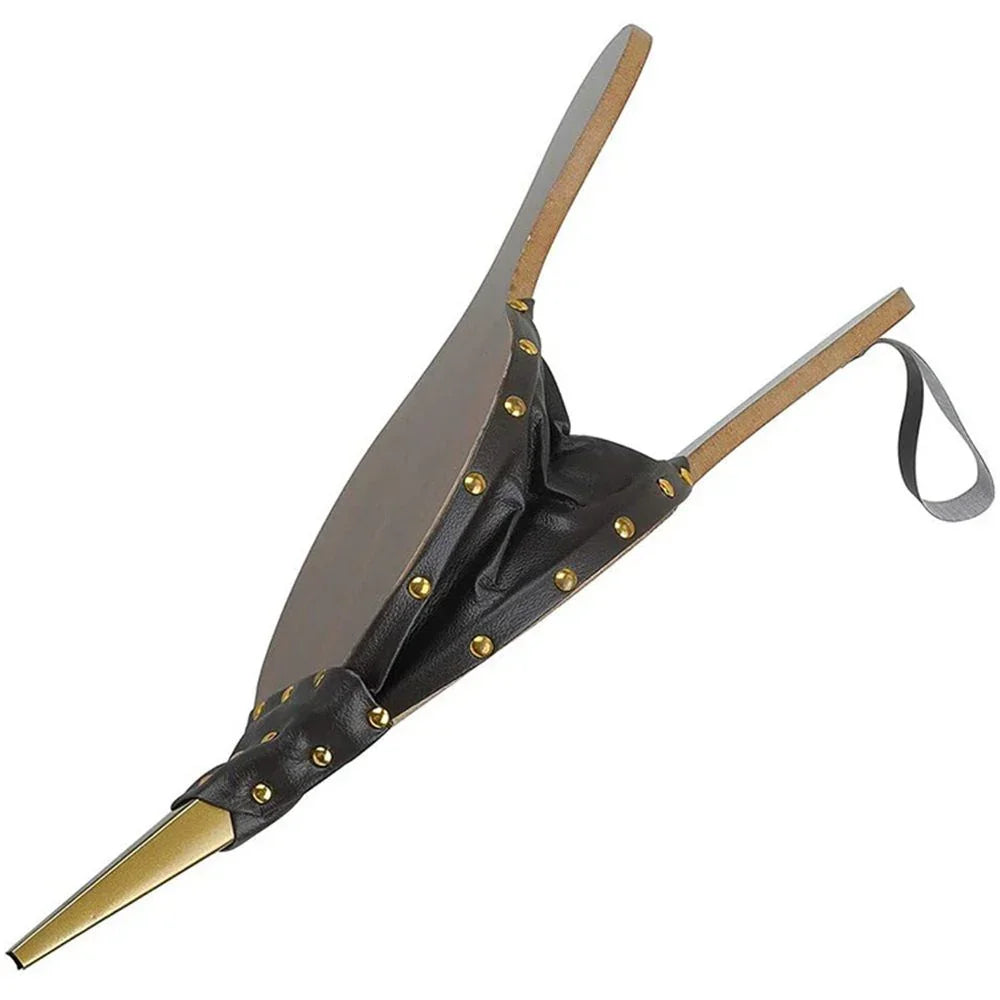 Indoor and outdoor camping barbecue wooden blower hand corrugated pipe pump pit barbecue tool accessories brown (30 * 13)