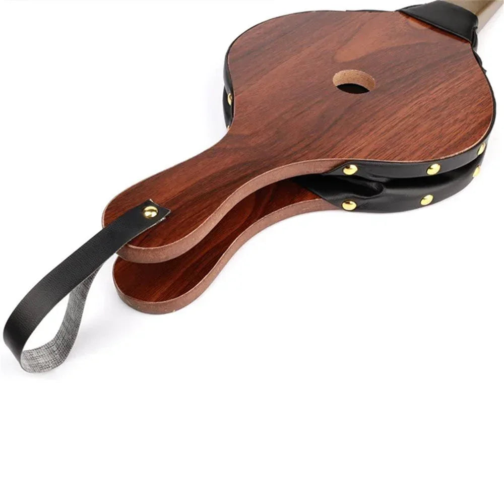 Indoor and outdoor camping barbecue wooden blower hand corrugated pipe pump pit barbecue tool accessories brown (30 * 13)