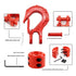 Winch Hook-3/8" Clevis Slip Hook with Safety Latch & Winch Cable Hook Stopper, Grade Forged Steel  Work for Winch Rope, ATV, UTV, Off Road Vehicle, Red