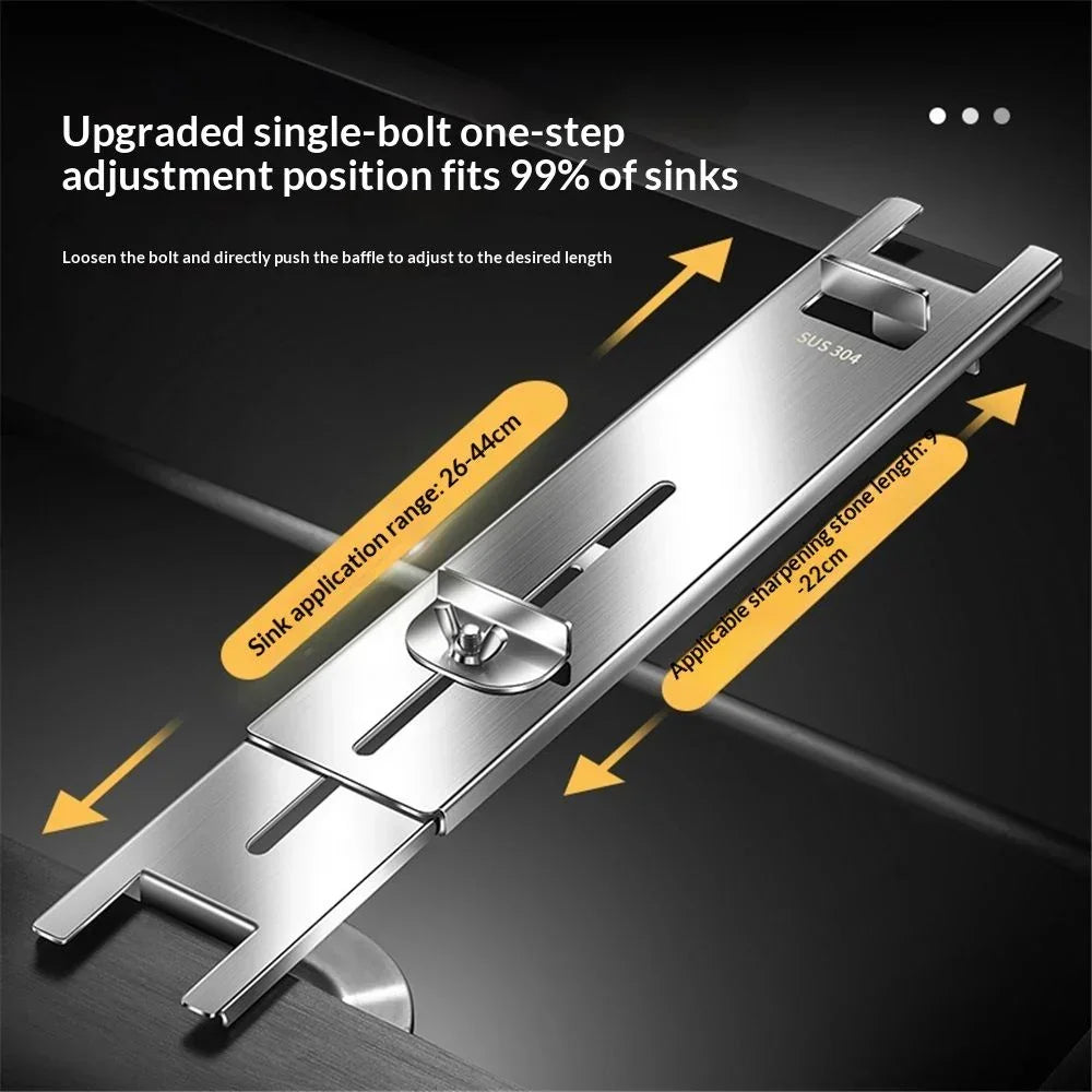 Whetstone holder Sharpening Stone Base - Stainless Steel Adjustable Whetstone Holder Sink Bridge for 12.6"-18.1" Sink Length,