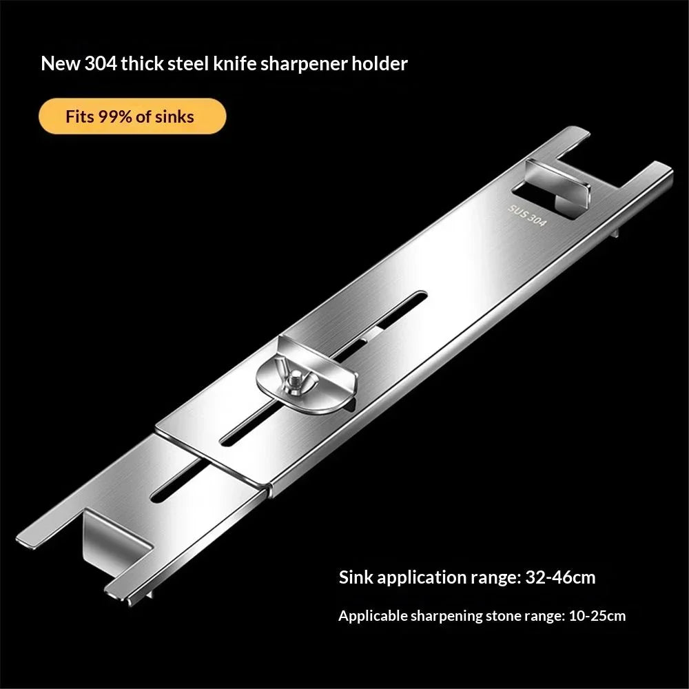 Whetstone holder Sharpening Stone Base - Stainless Steel Adjustable Whetstone Holder Sink Bridge for 12.6"-18.1" Sink Length,