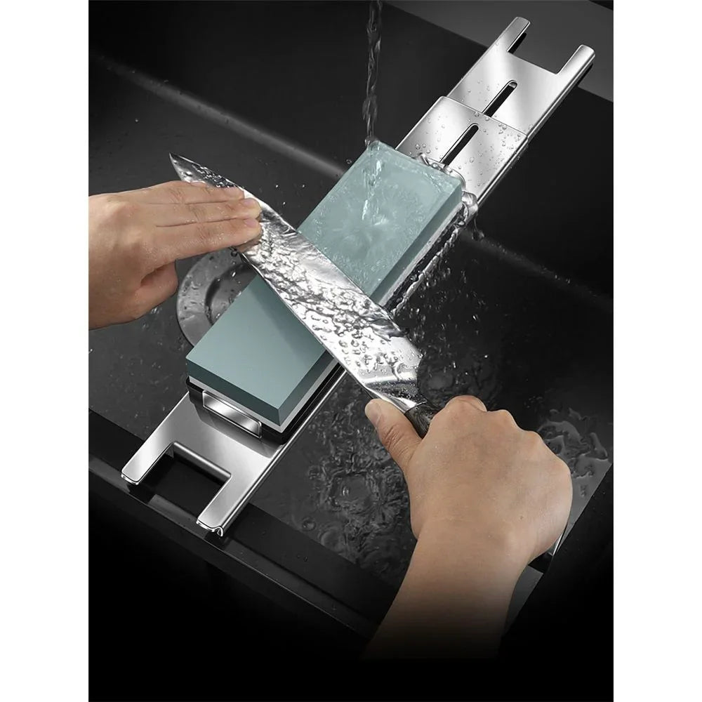 Whetstone holder Sharpening Stone Base - Stainless Steel Adjustable Whetstone Holder Sink Bridge for 12.6"-18.1" Sink Length,