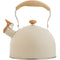 2.5 L Whistling Tea Kettles with Wood Grain adjustment Nylon Handle, Capsule Base Tea Kettle, White (White)