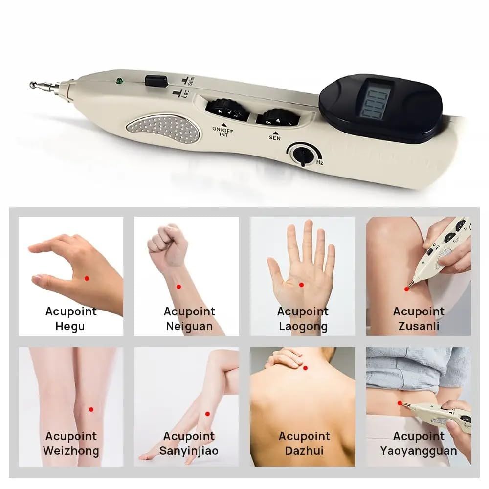 Electronic Acupuncture Pen Pain Relief Therapy Meridian Pen Find Acupoints Automatically Massage Heads Rechargeable