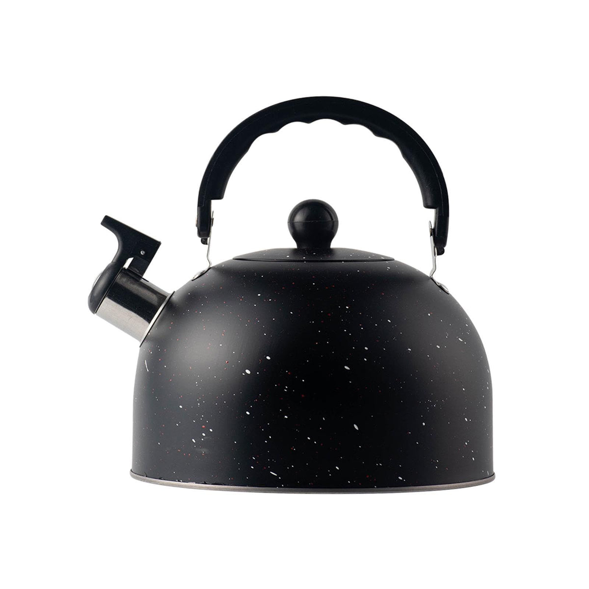 Whistling Kettle 2.5L Tea Pot Fast Boiling with Handle,Stainless Steel, Stovetop Kettle for Camping Dorm Outdoor Kitchen , Black