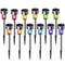 Solar Lights Outdoor Waterproof, Stainless Steel LED Landscape Lighting Outdoor Solar Lights for Outside -12 Pack ( Multicolor )