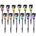 Solar Lights Outdoor Waterproof, Stainless Steel LED Landscape Lighting Outdoor Solar Lights for Outside -12 Pack ( Multicolor )