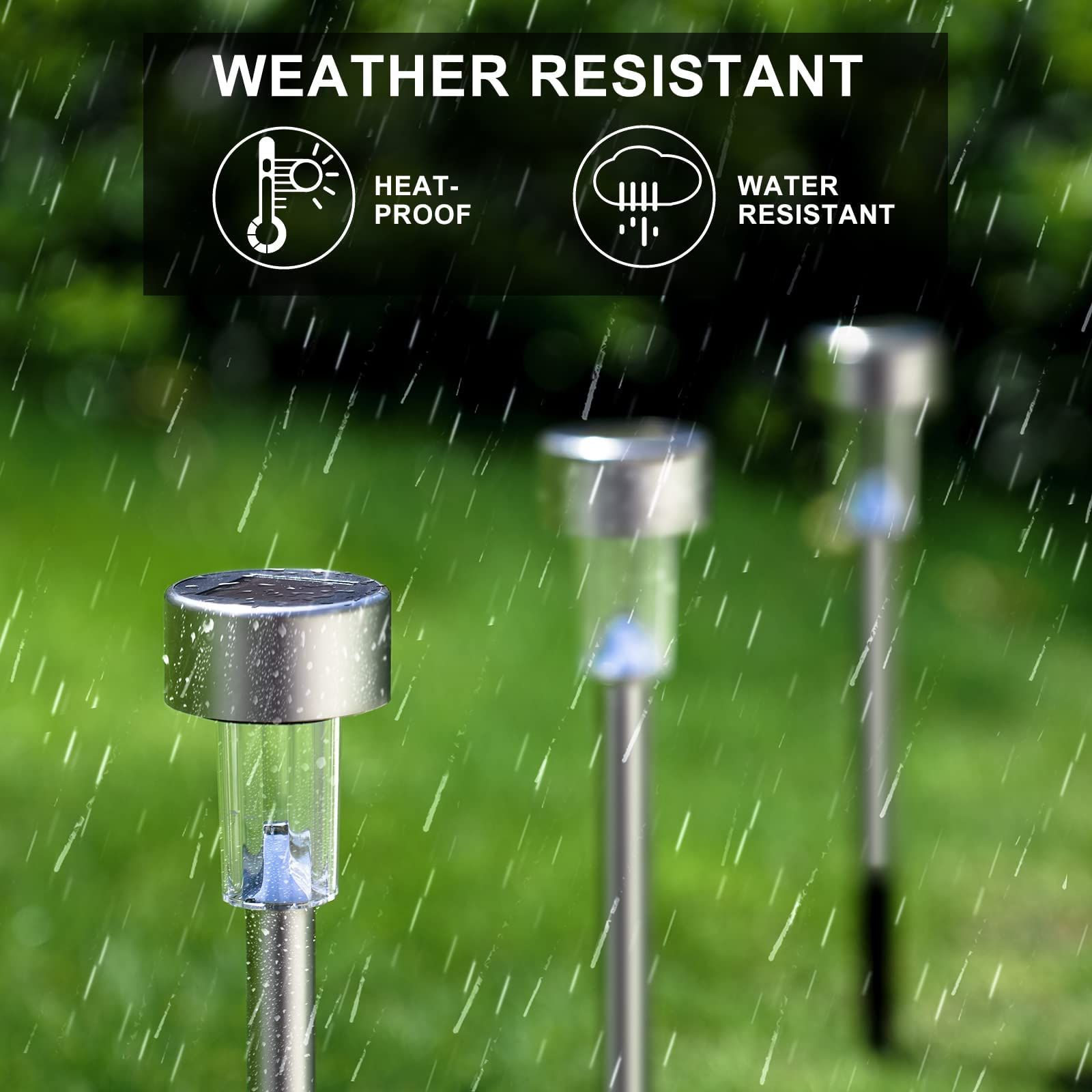 Solar Lights Outdoor Waterproof, Stainless Steel LED Landscape Lighting Outdoor Solar Lights for Outside -12 Pack ( Multicolor )