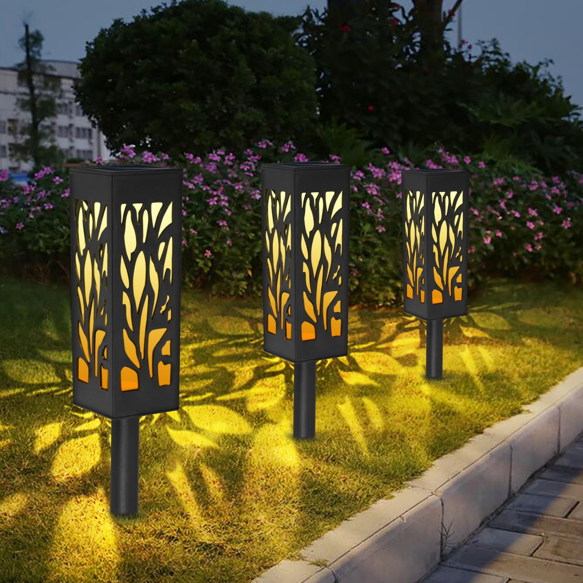 8Pack Solar Pathway Lights Outdoor,Solar Lights Outdoor Waterproof,Solar Lights for Outside Garden,Solar Landscape Lights