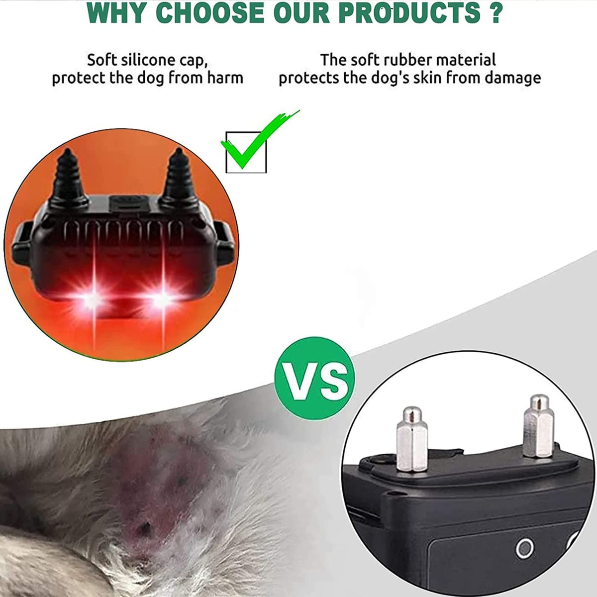 Dog Shock Collar 1Dogs (8-120Lbs) - Waterproof Training Collar for Dogs Large Medium Small with Rechargeable Remote