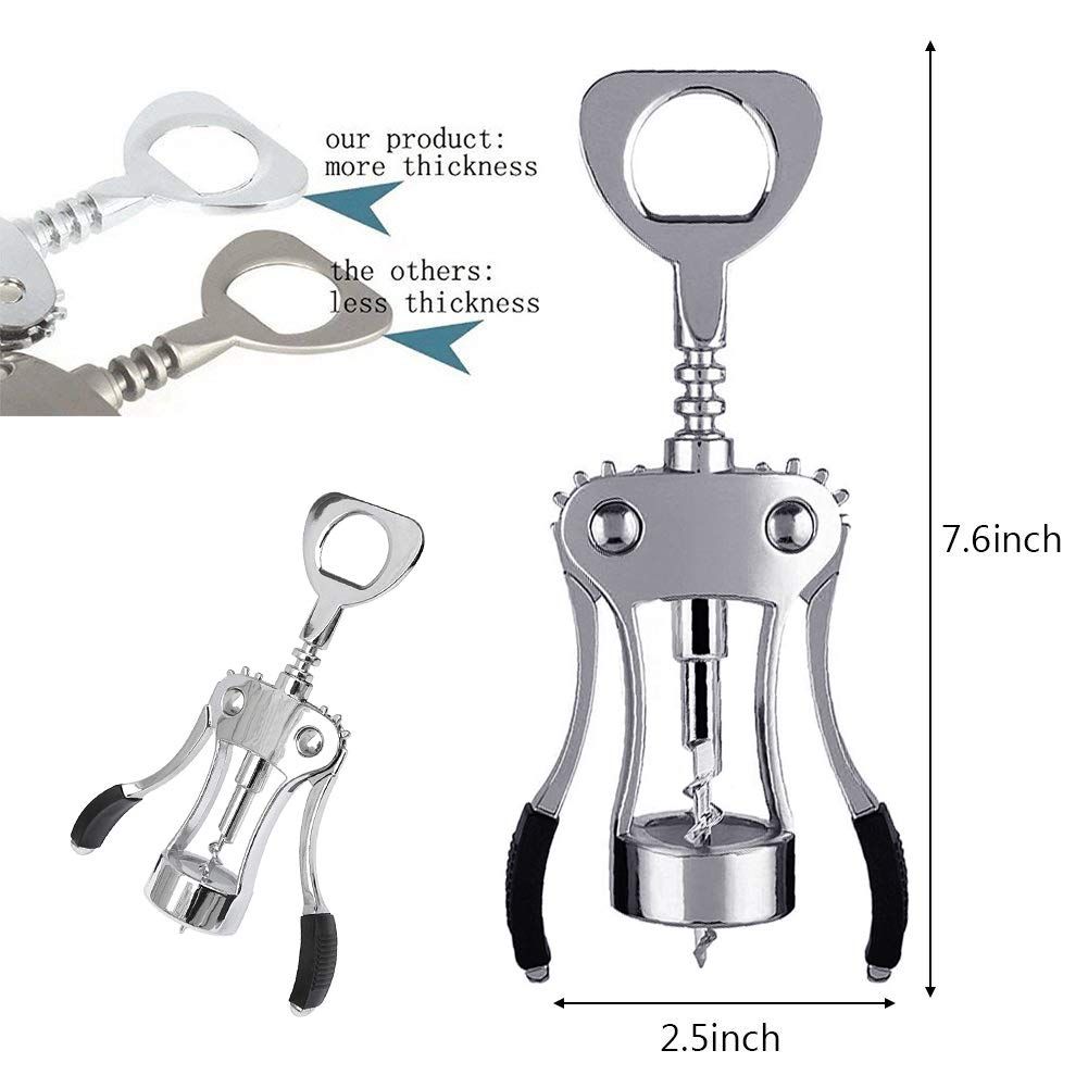 Bottle Opener Luxury Corkscrew with Stopper Set for Wine Enthusiast Waiters-Sleeve Anchors, Stainless Steel
