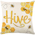 Floral Pillow Covers 18x18 inch Set of 4 Yellow Bee Honey Pillow Cases Spring Summer Decorative Cushion Covers for Couch Sofa
