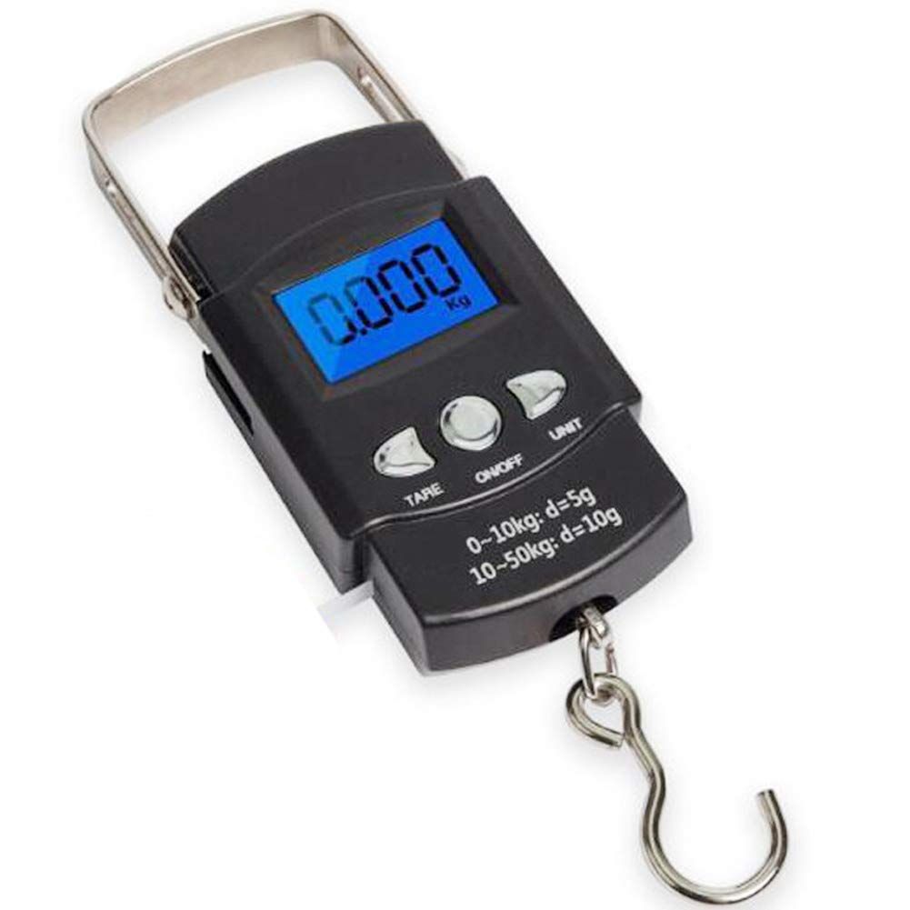 Fishing Scale Backlit LCD Screen, Portable Electronic Balance Digital Fish Hook Hanging Scale with Measuring Tape Ruler